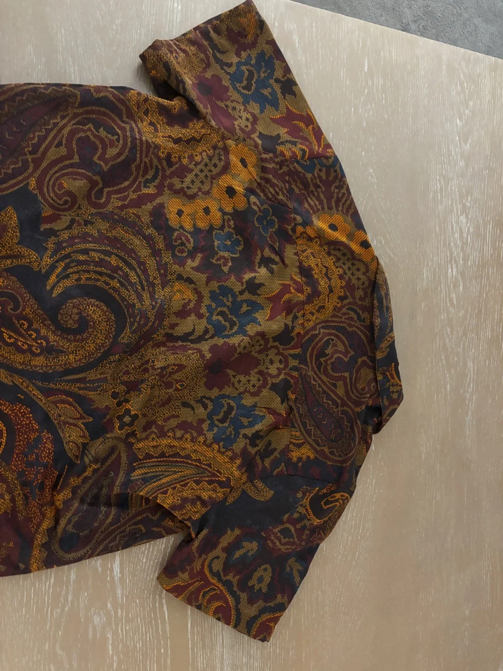 Urban Outfitters Black Jacket with Gold and Burgundy Paisley
